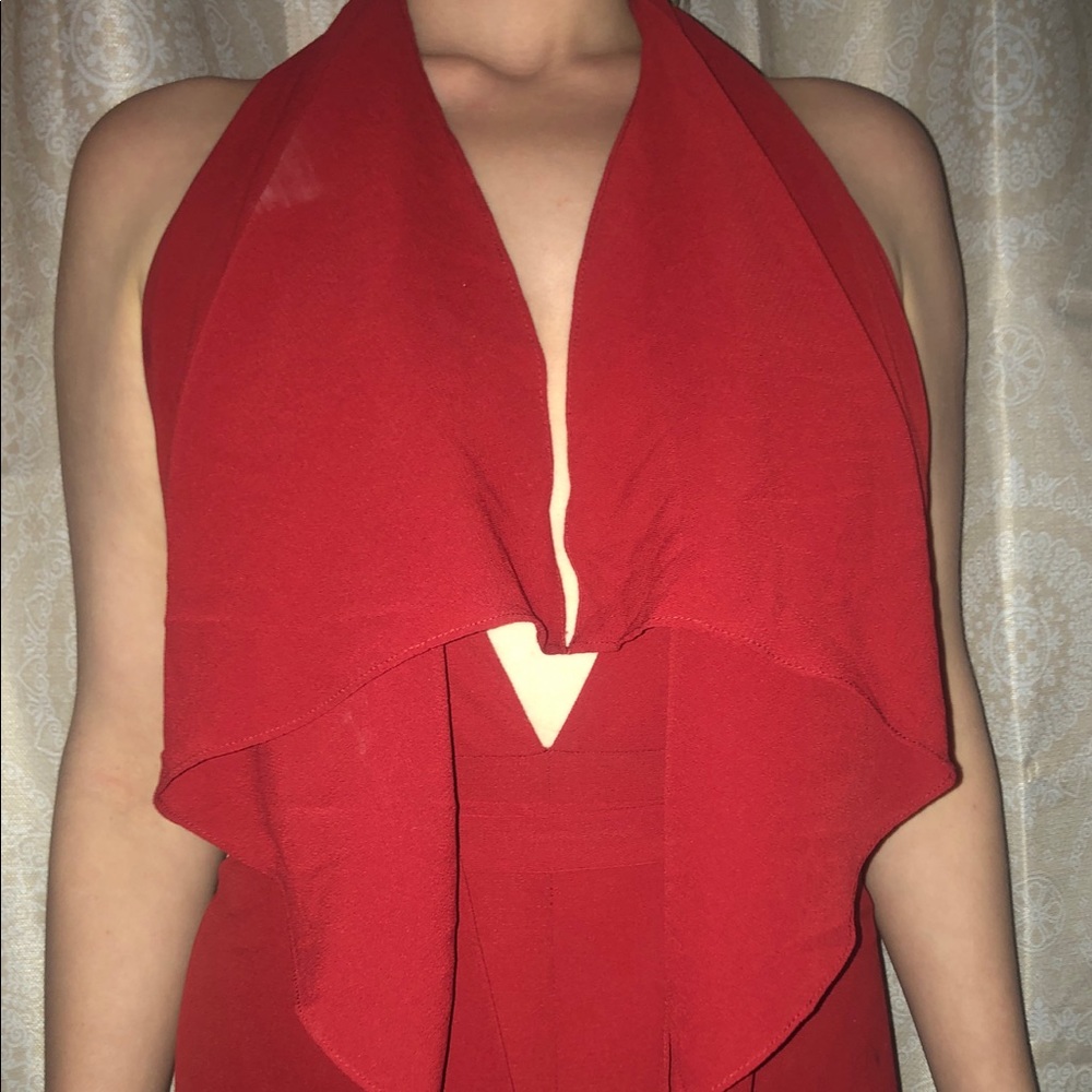 Red formal romper